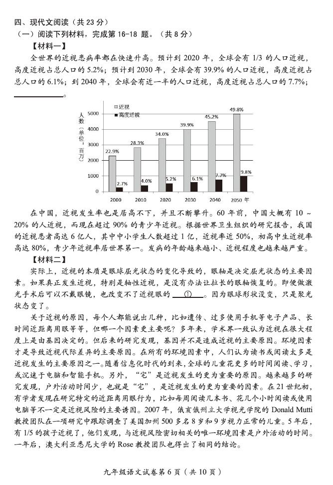 2020年北京市房山区中考二模语文试卷（图片版）