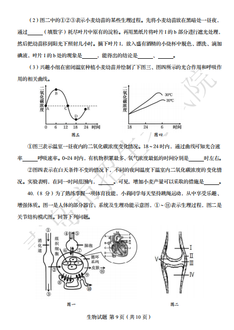 2020年山东青岛中考生物真题（已公布）