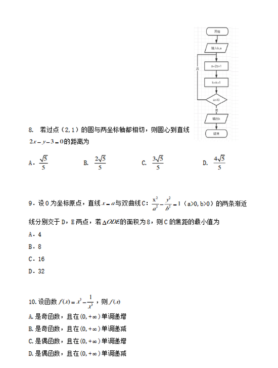 2020年重庆数学（文科）试题（图片版）3