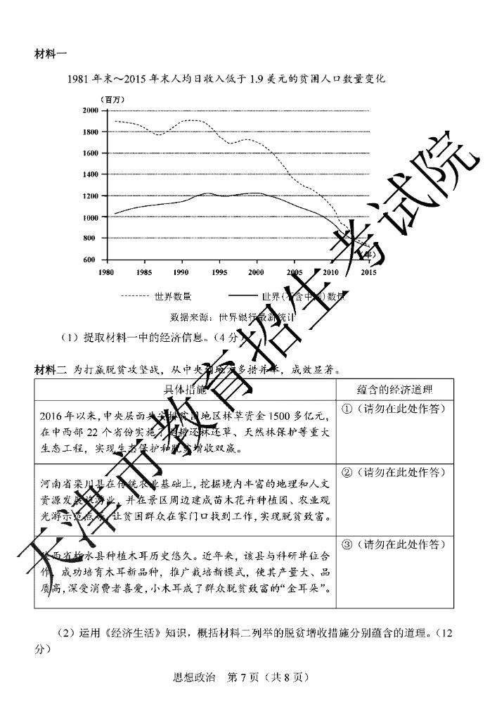 2020年天津高考政治试题（图片版）7